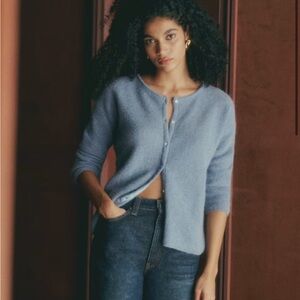 Sezane Soft Blue Cardigan